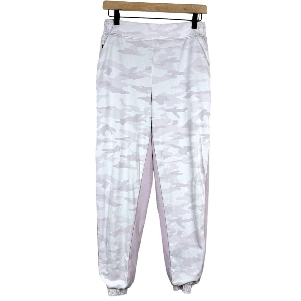 Athleta Purple Brooklyn Lined Camo Jogger Commute Travel Pants Size 6 Sty 985549